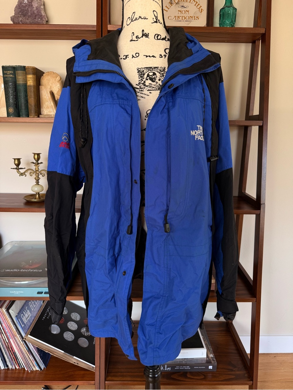 The North Face Royal Blue and Black Summit Series Hooded Shell Jacket